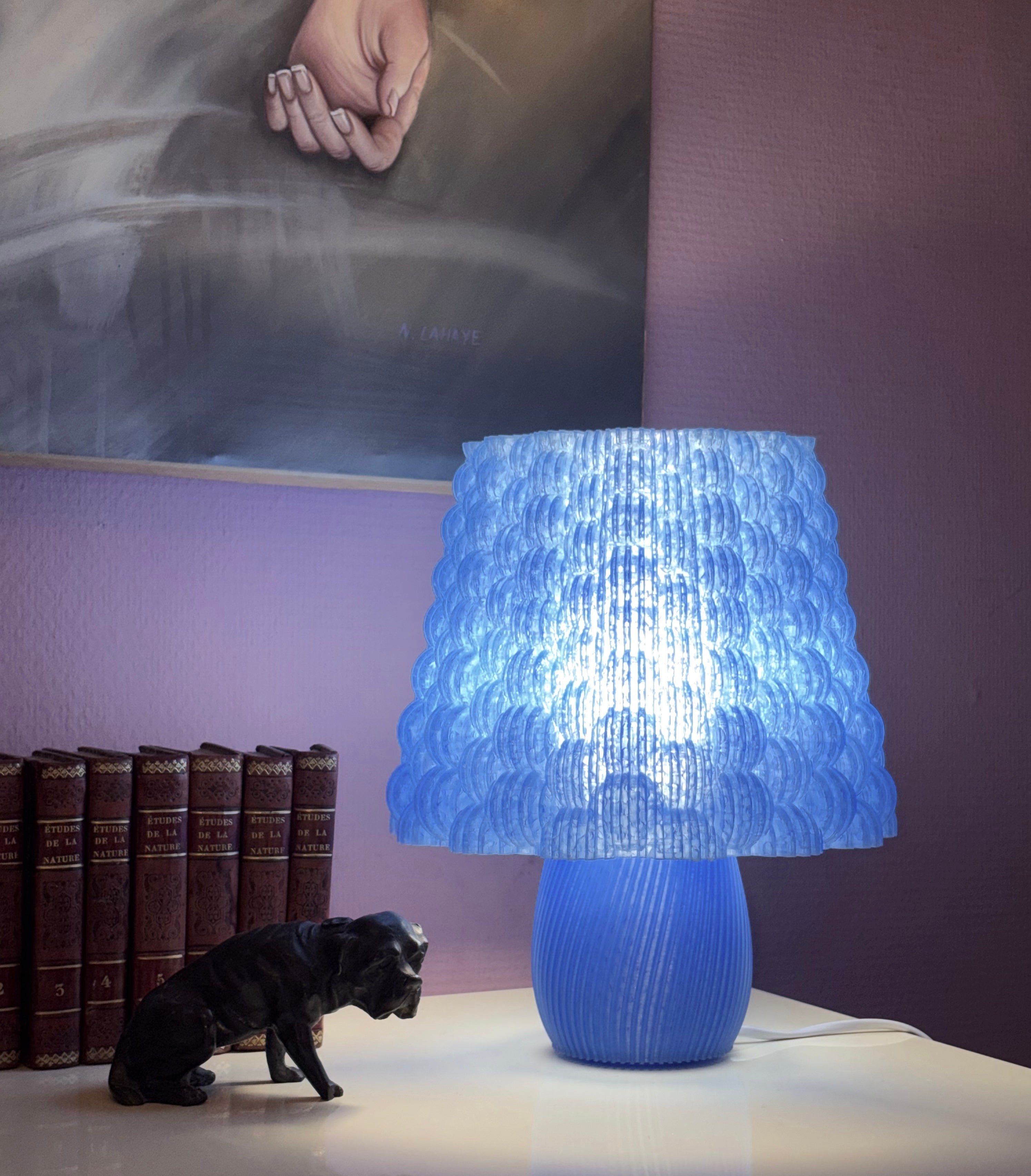 Lampe lumibubble Bleue – Impression 3D sur mesure