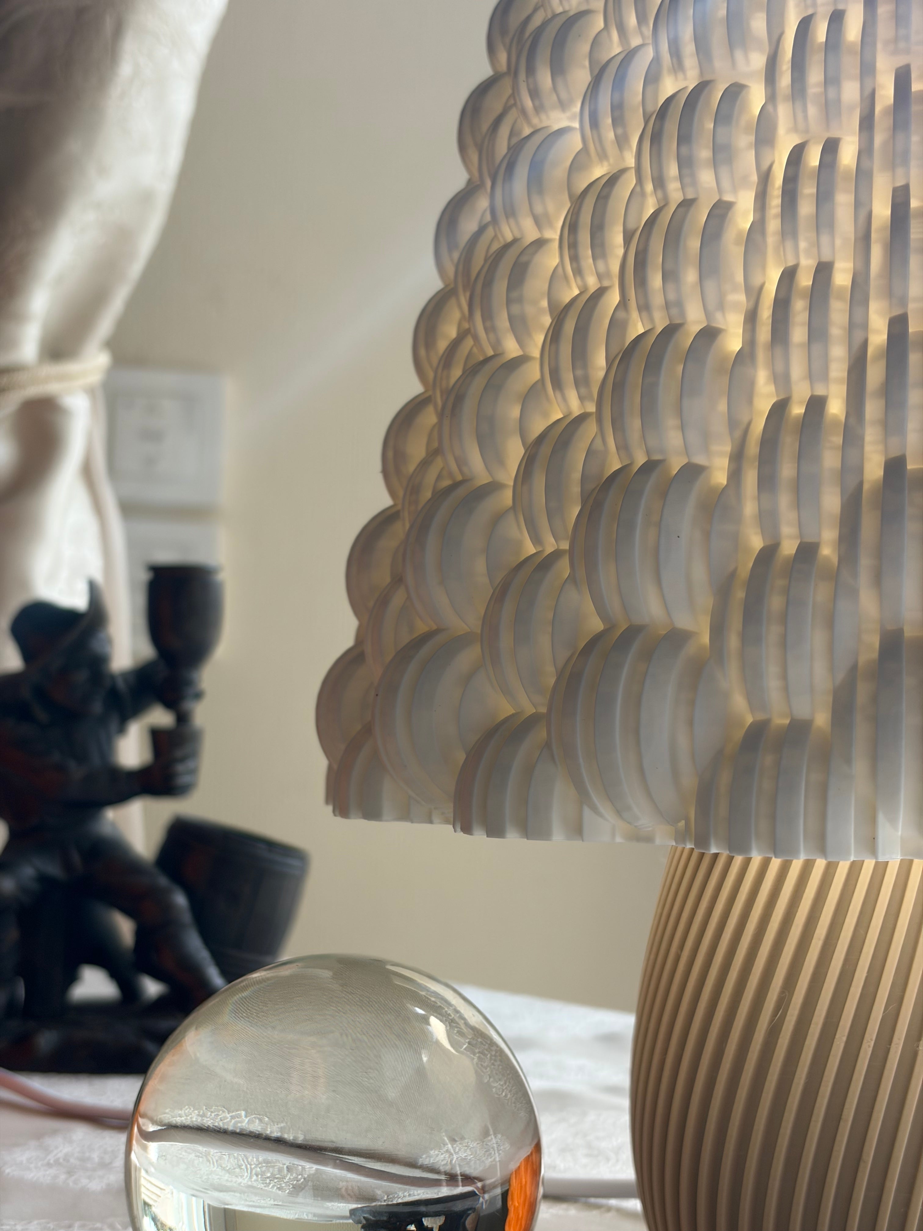 Lampe lumibubble caramel et blanc